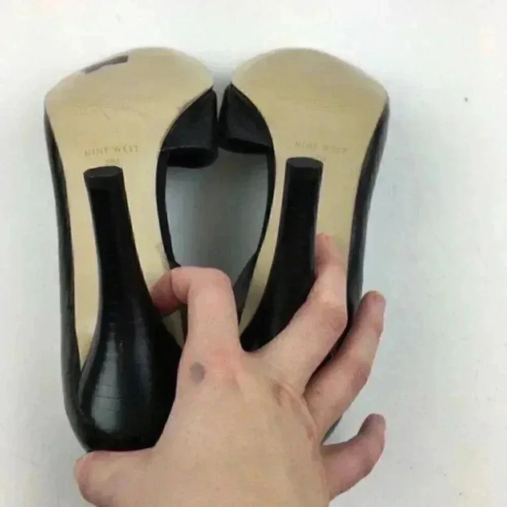 New Nine West Heels 9.5 Nwjojus Leather Dorsay - Picture 6 of 9